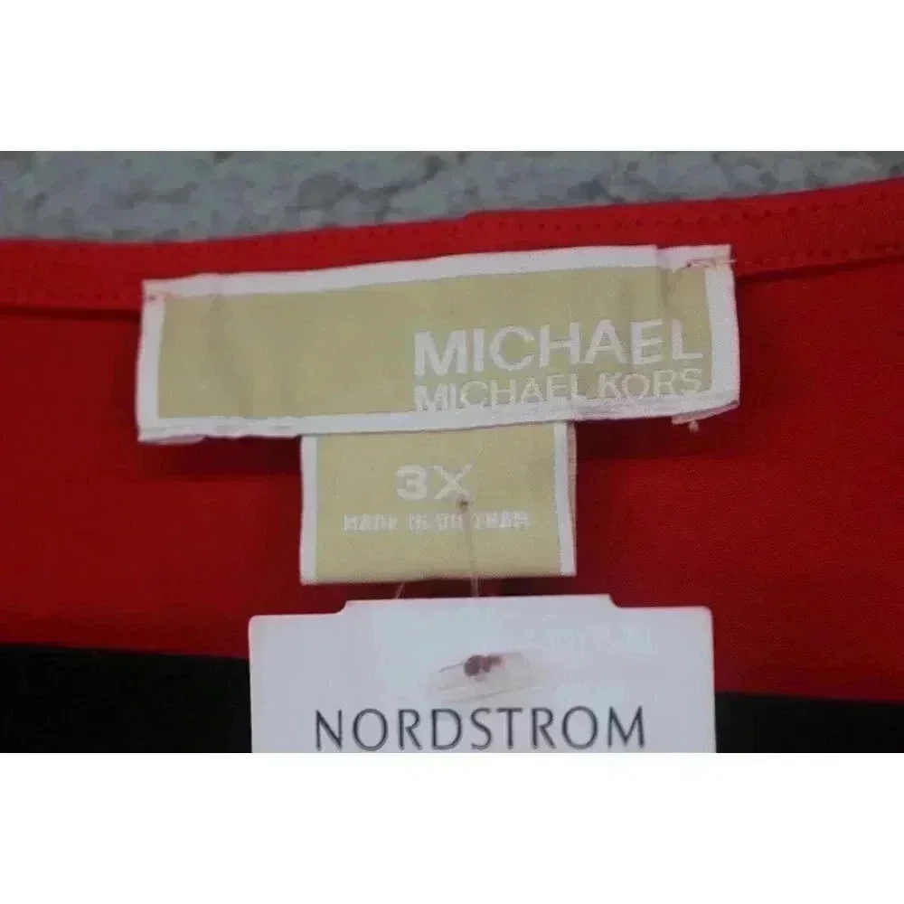 Michael Kors Red Sleeveless Dress-Size 3X-Cowl Neck-New w/Tags